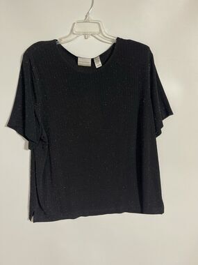 Alfred Dunner Top Plus 3X Top Metallic Shimmer Knit Evening Party Stretch Office